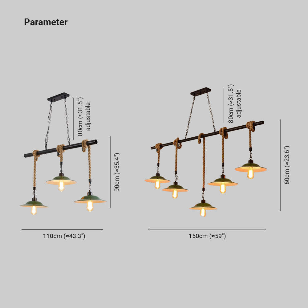 Epoch Vintage LED Pendant Light - Size and Parameter