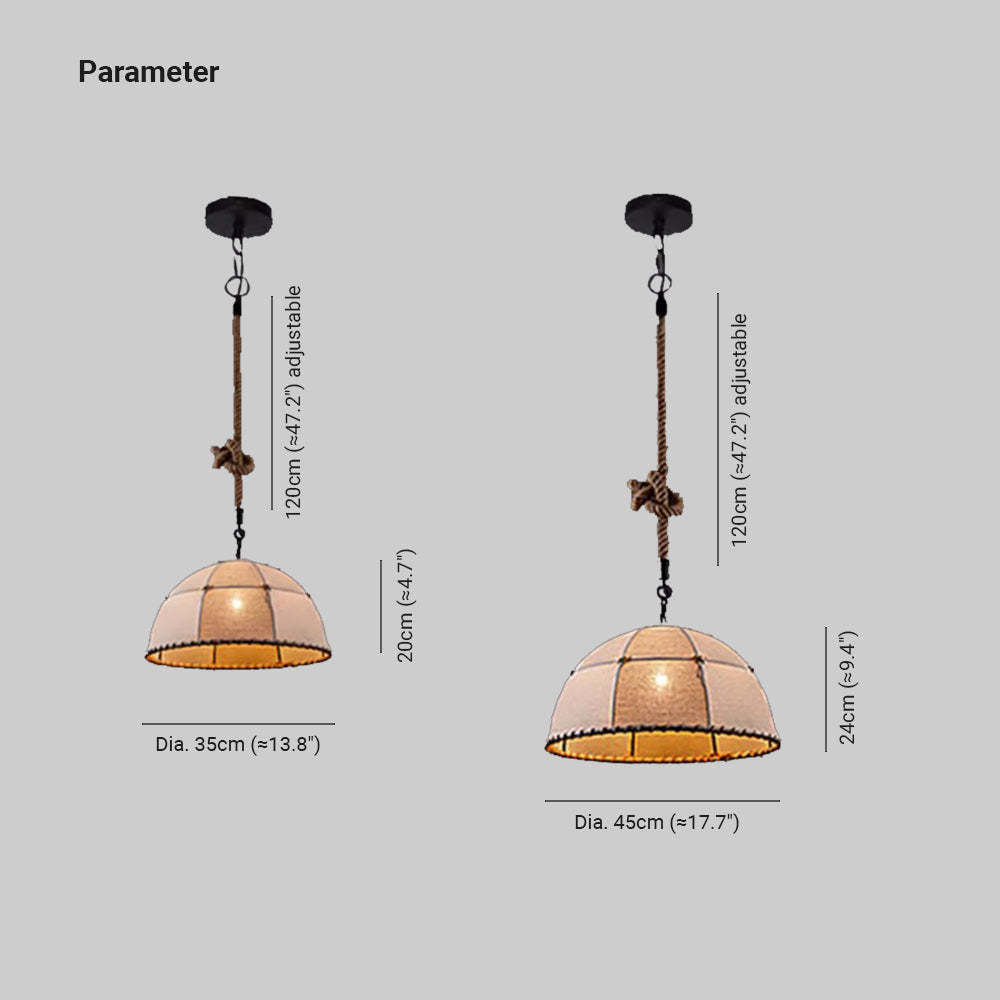 Renée Industrial Pendant Light Dimensions, Metal Rope