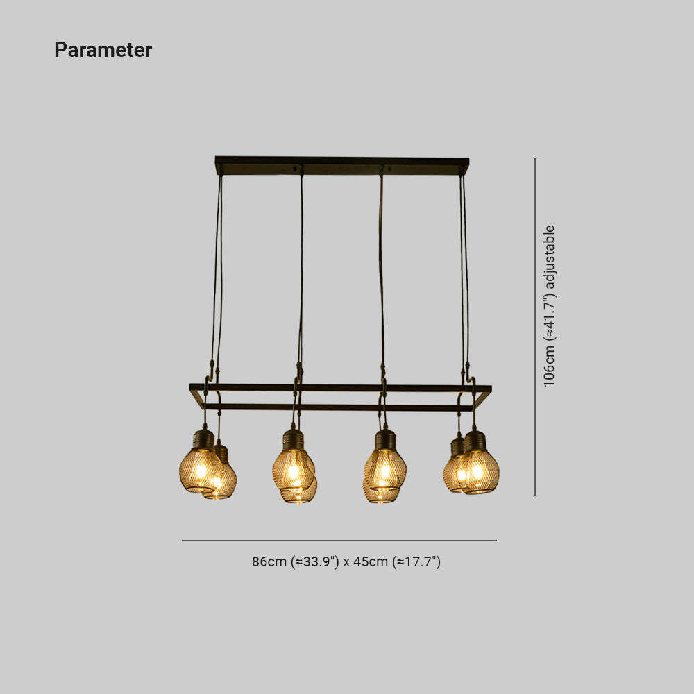 Alessio Vintage Chandelier Dimensions: 86x45cm, 106cm adjustable