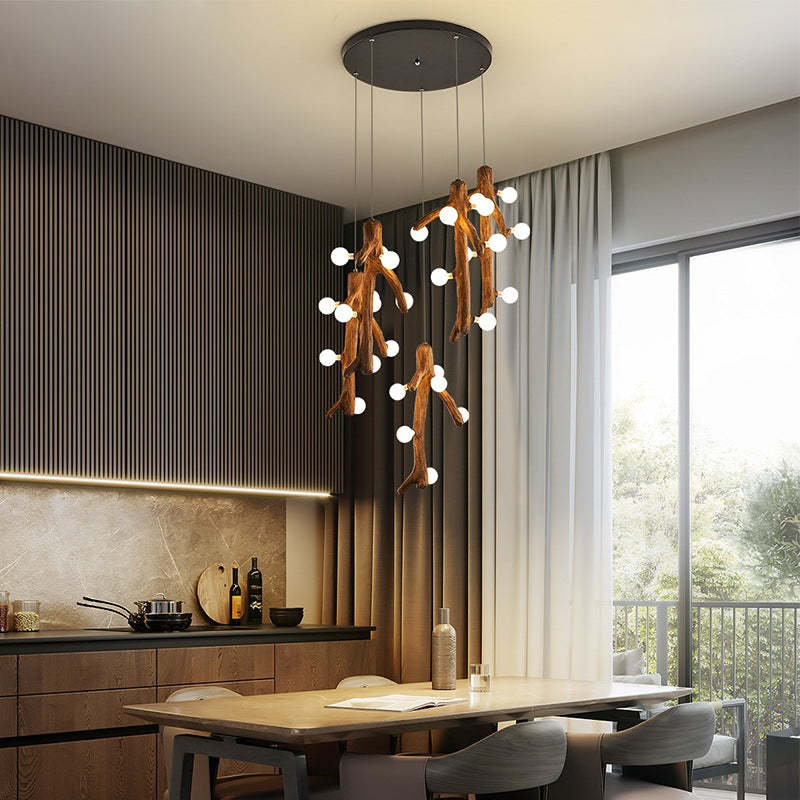 Austin Nordic LED Chandelier in dining room setting