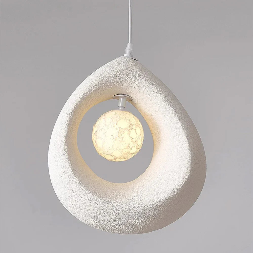 Modern Byers pendant light with textured PVC shade, bedroom lighting.