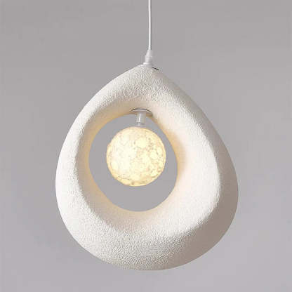 Modern Byers pendant light with textured PVC shade, bedroom lighting.