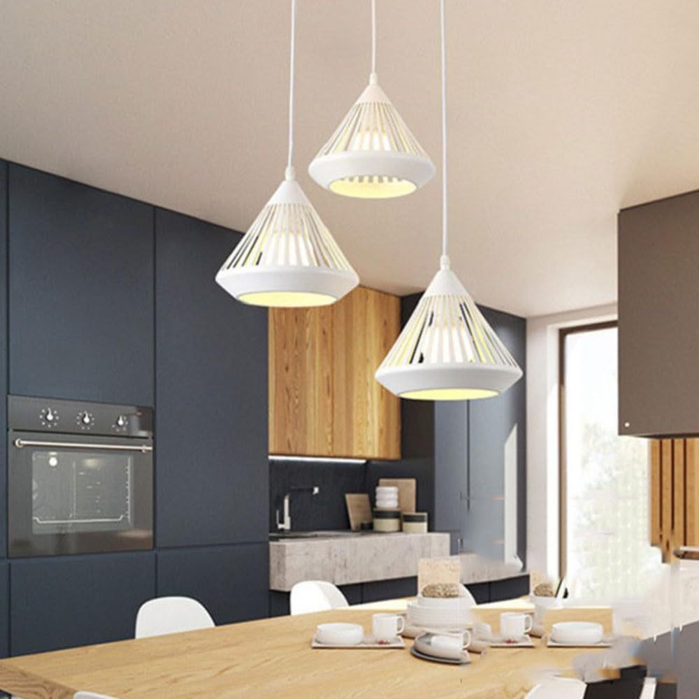 White Nazifa pendant lights over kitchen island