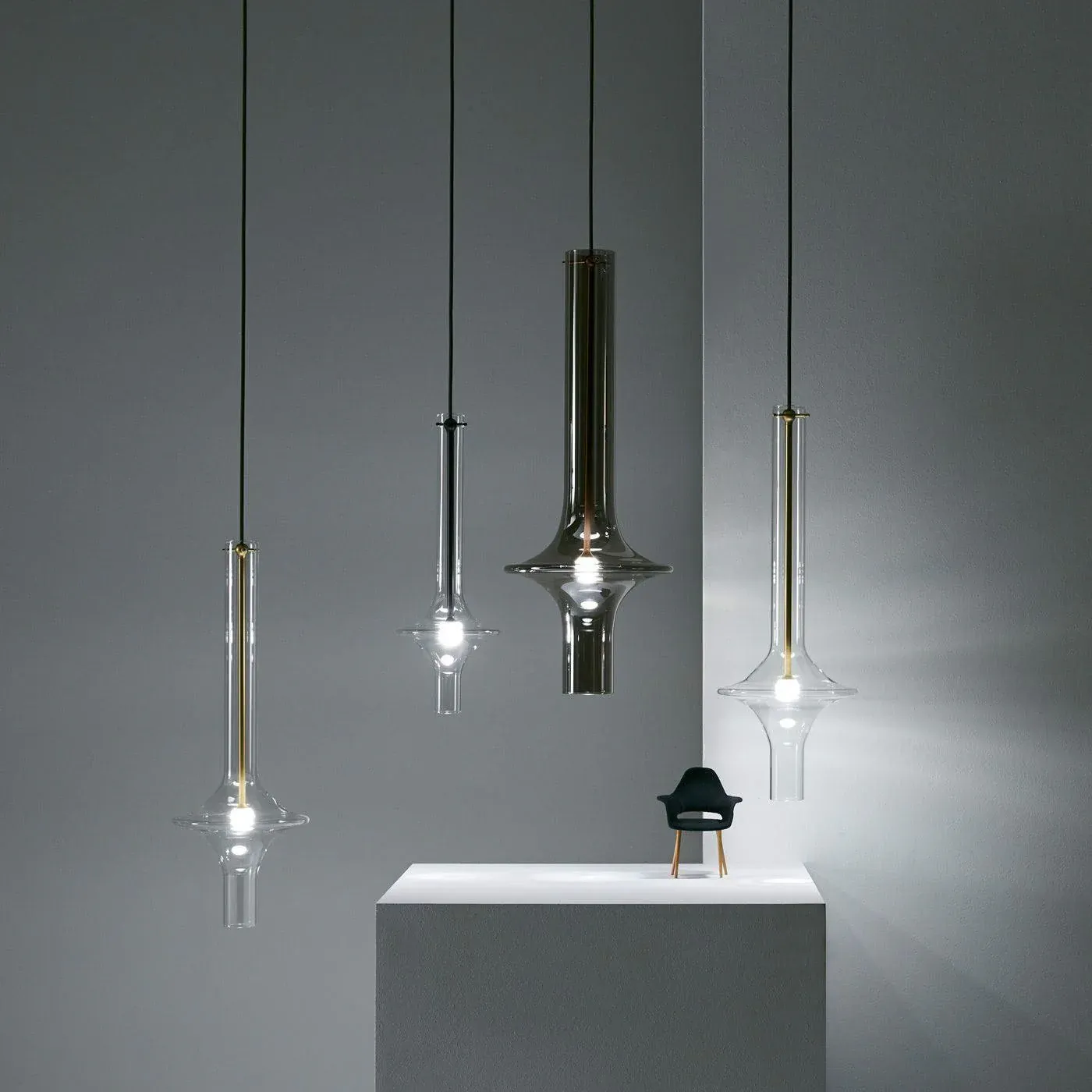 Hailie Minimalism Glass  Metal Pendant Light Bedroom Living Room