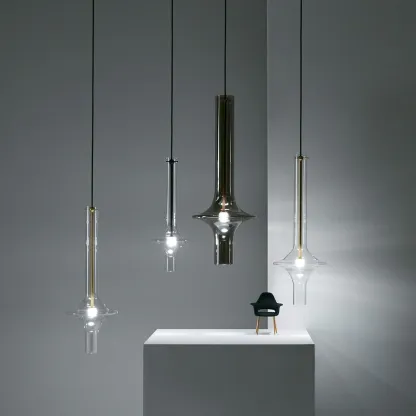 Hailie Minimalism Glass  Metal Pendant Light Bedroom Living Room