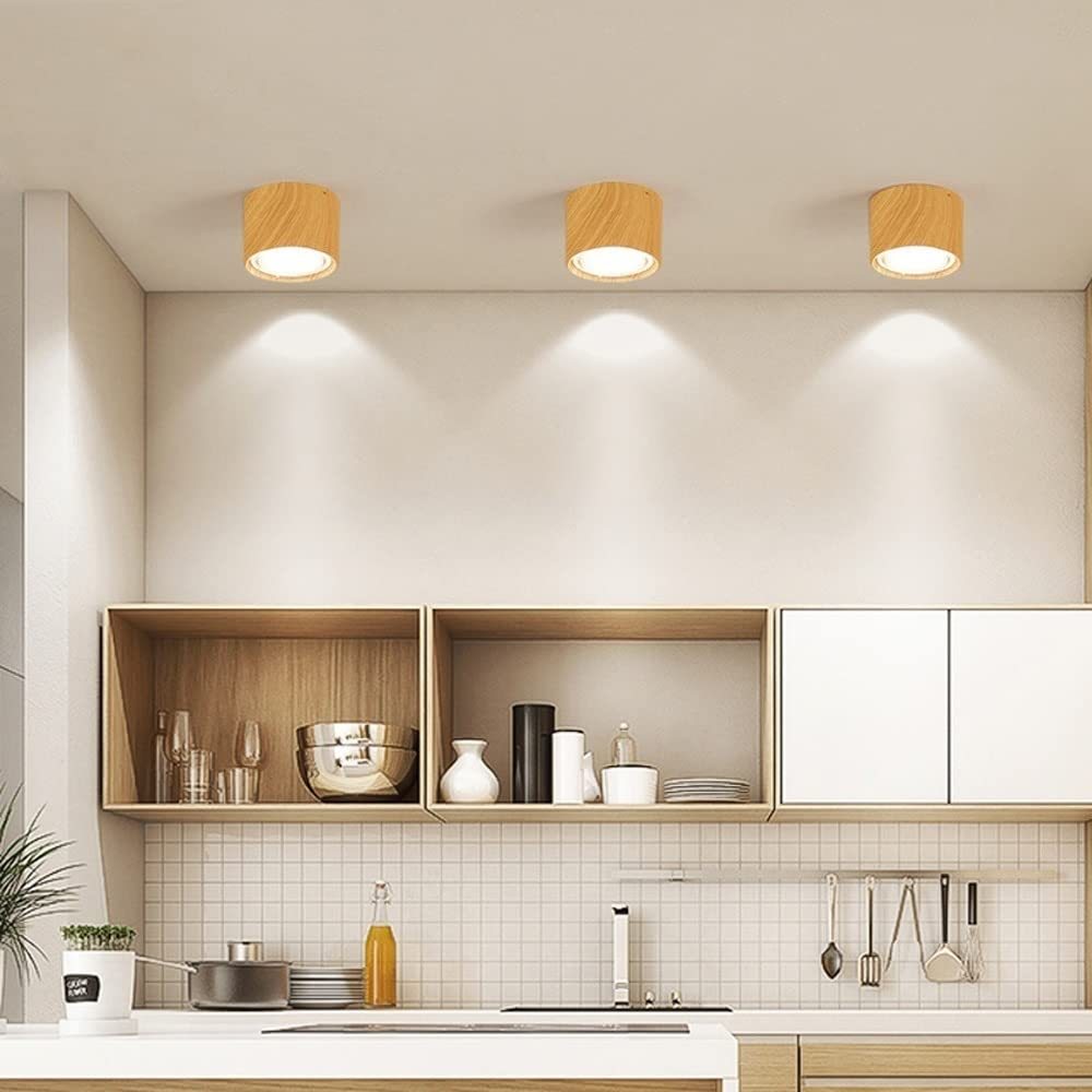 Modern kitchen with Ozawa wood flush mount ceiling lights
