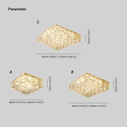 Marilyn Modern Square Crystal Ceiling Light Shades Bedroom Living Room