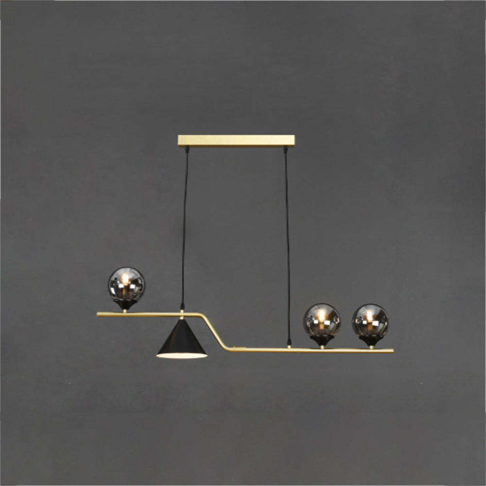 Modern Edge LED Pendant Light with Glass Globes
