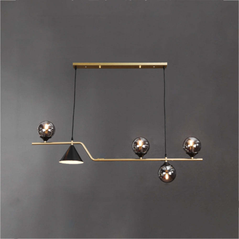 Modern Edge pendant light fixture with glass globes
