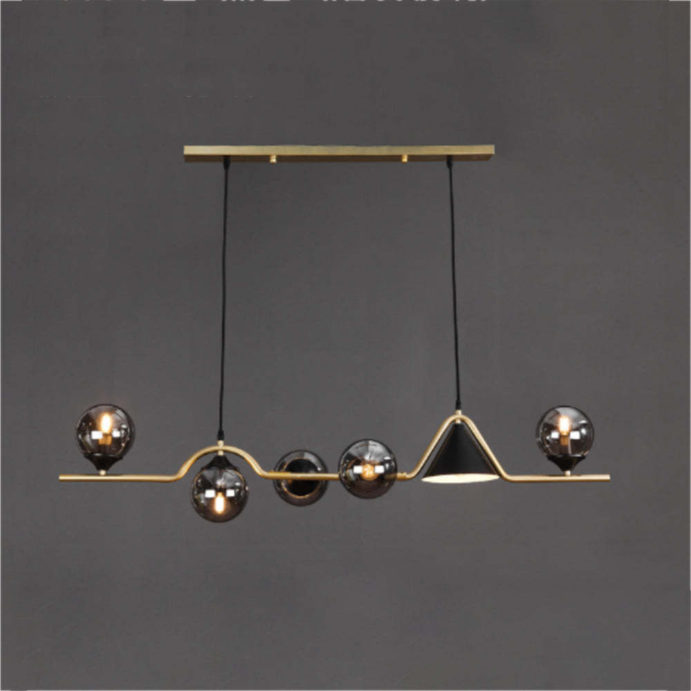 Modern Edge Pendant Light with Glass Globes