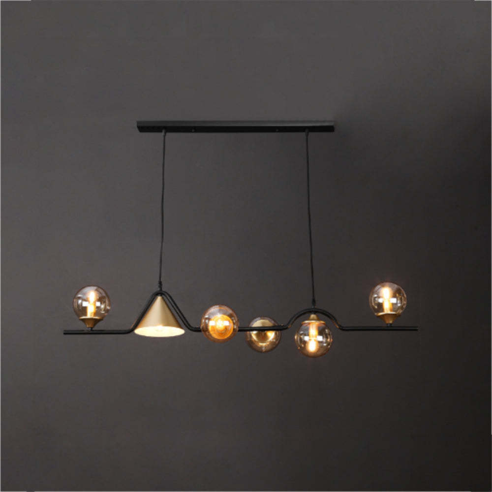 Modern Edge LED Pendant Light with Glass Globes