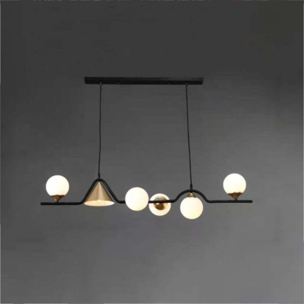 Modern Edge Pendant Light with Glass Globes