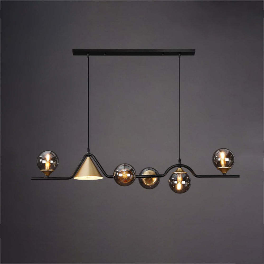 Modern Edge Pendant Light Fixture - Glass Globes