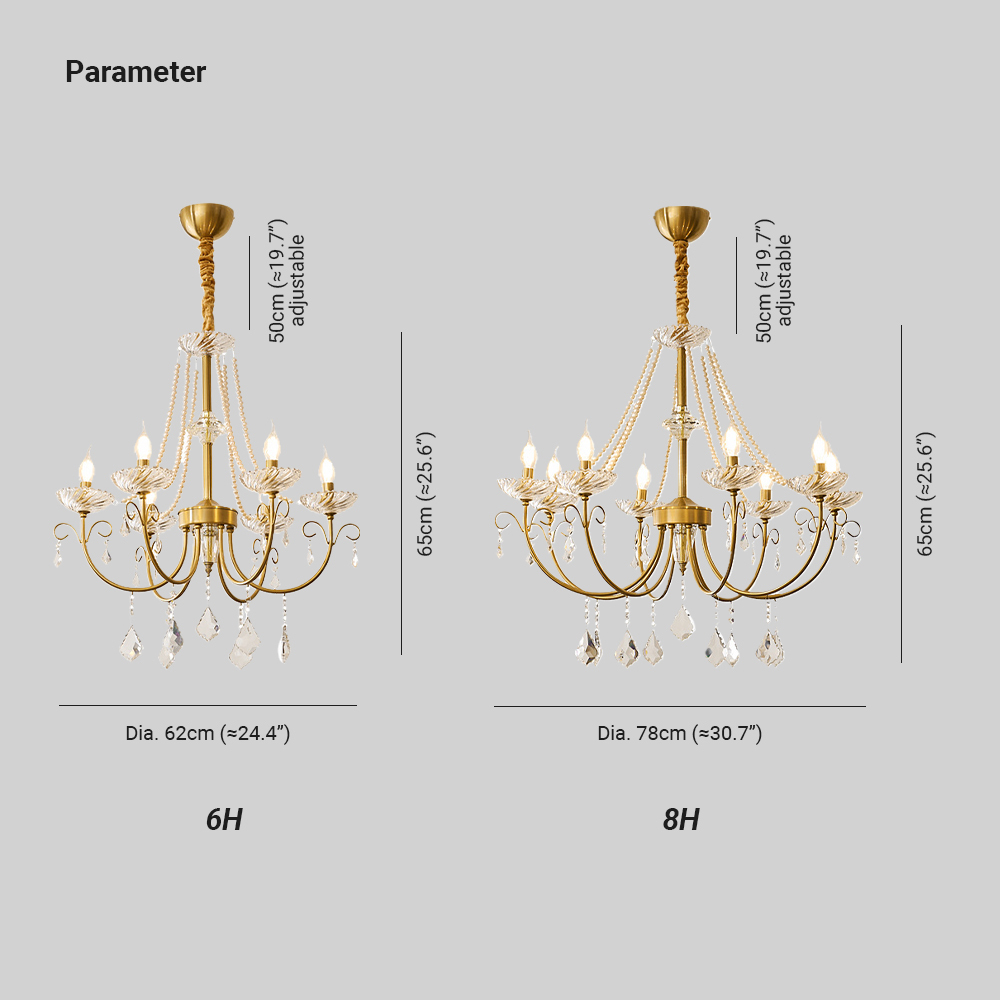Marilyn Vintage Classical Glass Chandelier Living Room Bedroom