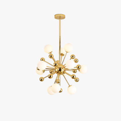 Valentina Nordic Firework LED Chandelier, Golden Metal, Living Room Lighting