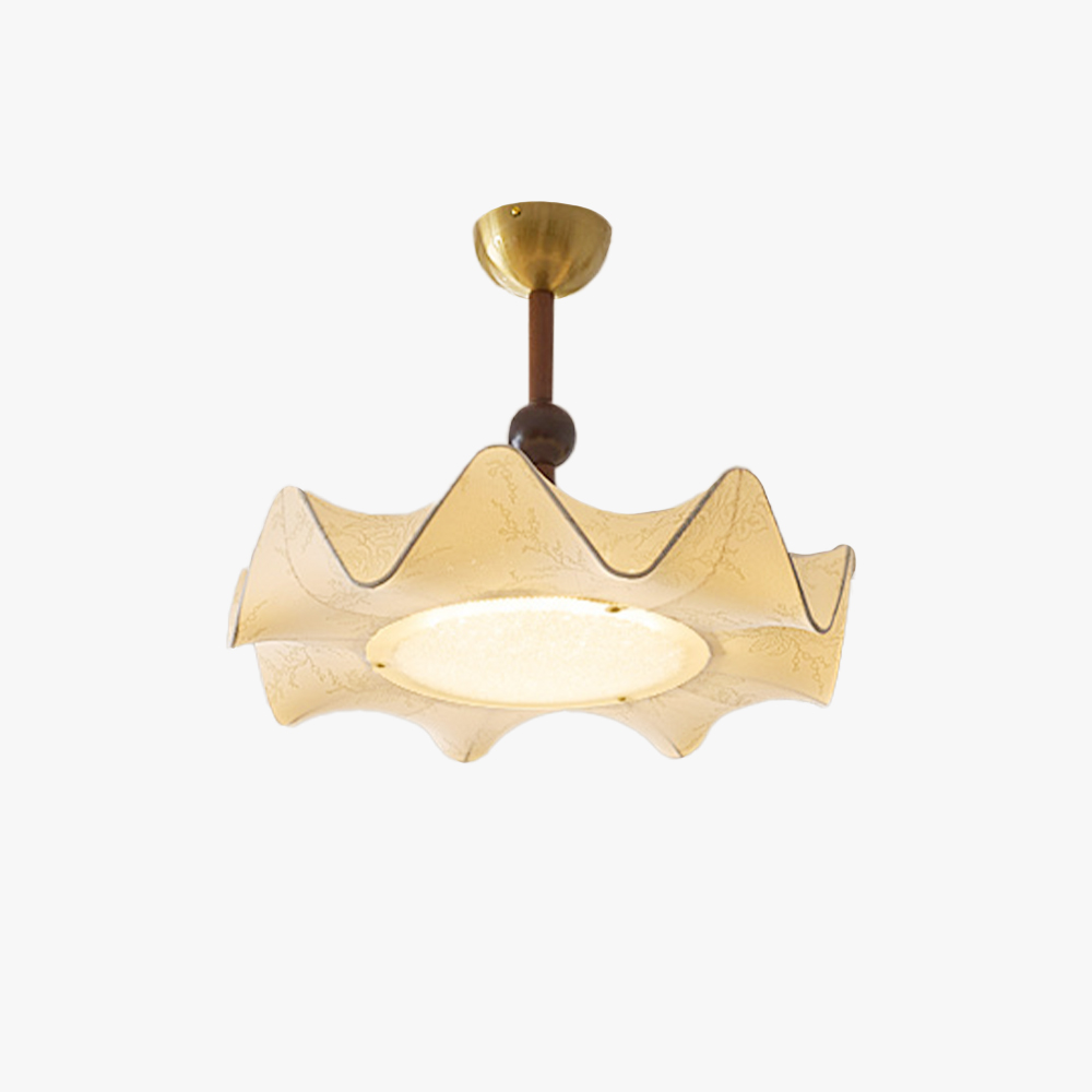 Renée Vintage Fabric Wood  Acrylic Metal Pendant Light Bedroom Dining Room
