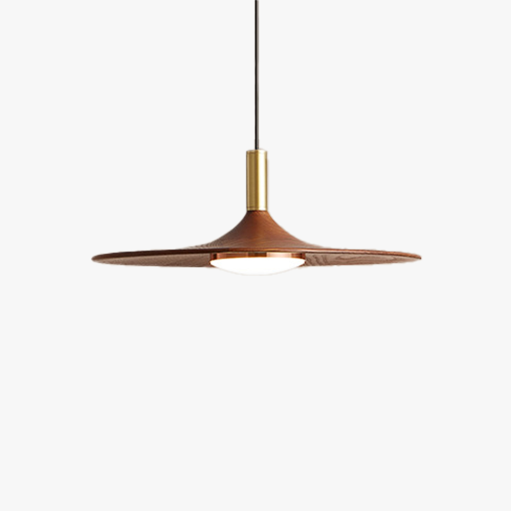 Carins Vintage Walnut Pendant Light Metal Acrylic Bedroom Dining Room