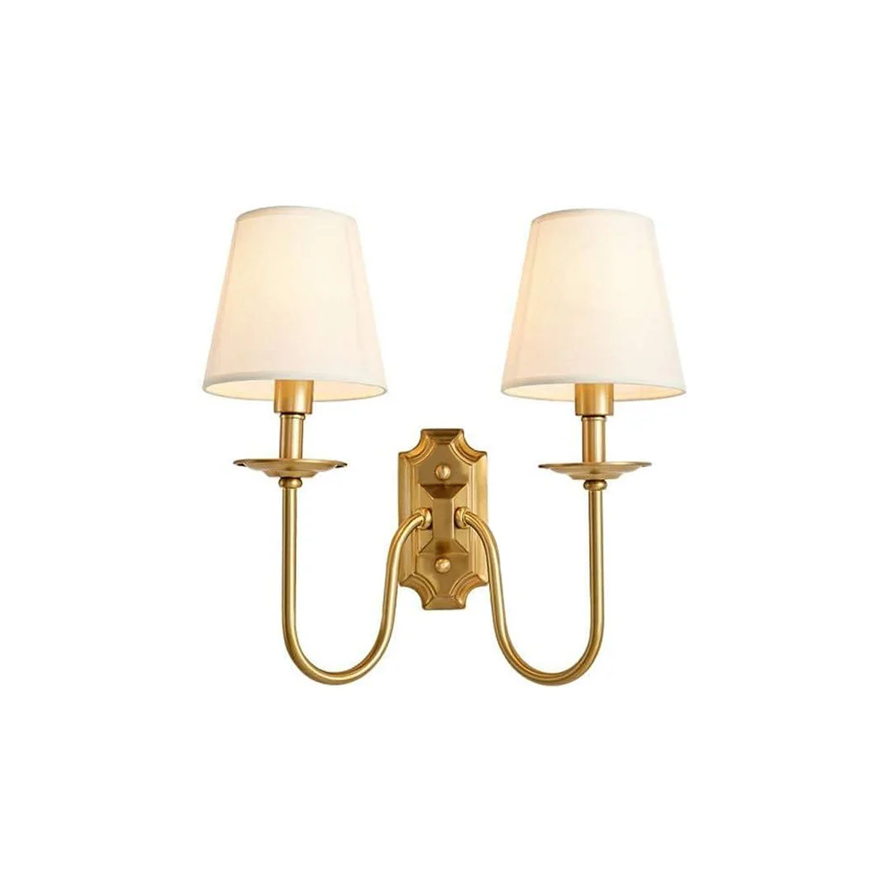 Austin Vintage Double Fabric Shades Wall Lamp