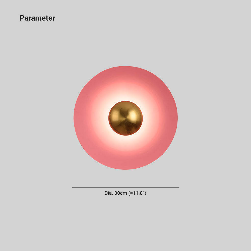 Morandi Plate LED Wall Lamp - Pink Gold Detail