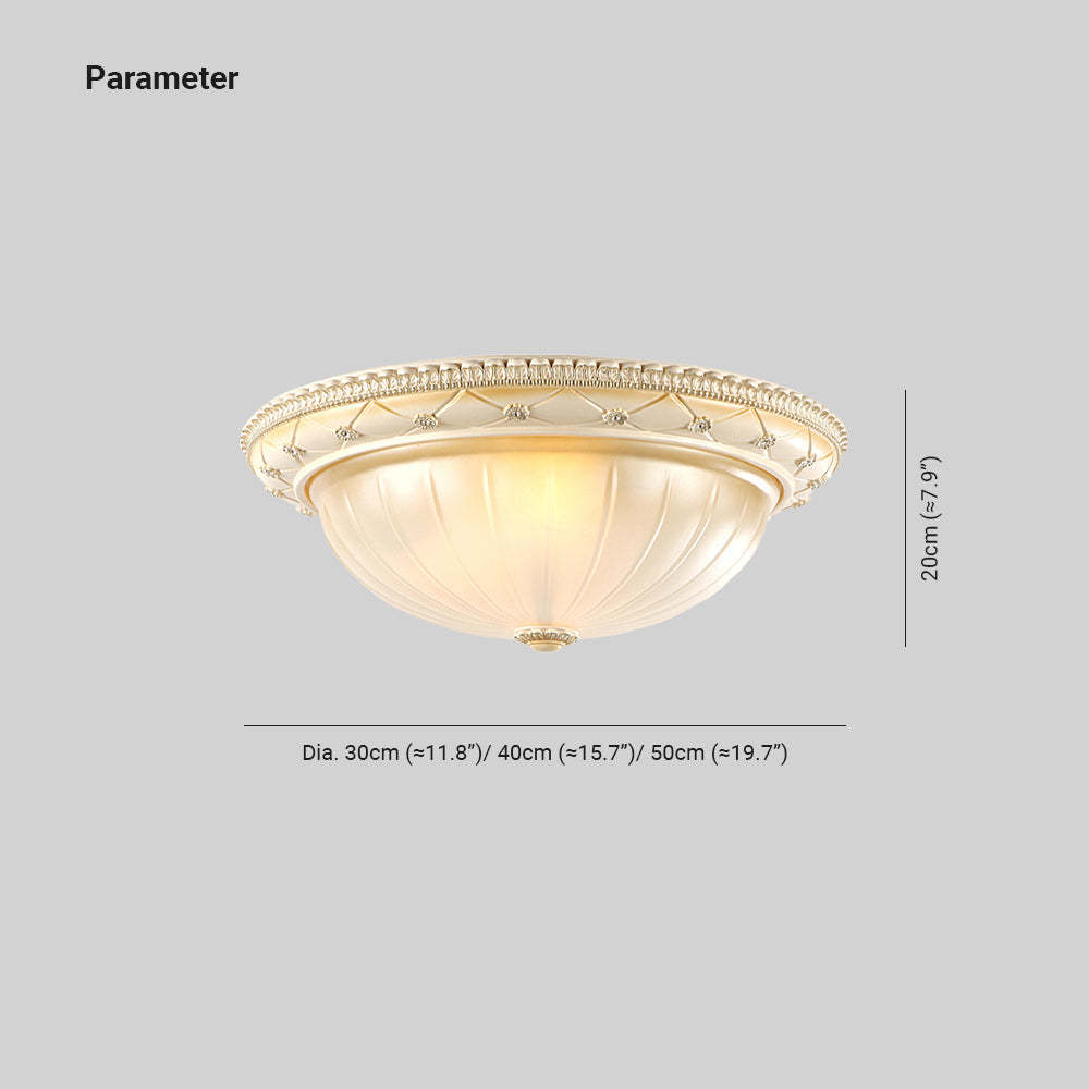 Alessio Resin Glass Flush Mount Ceiling Light Dimensions