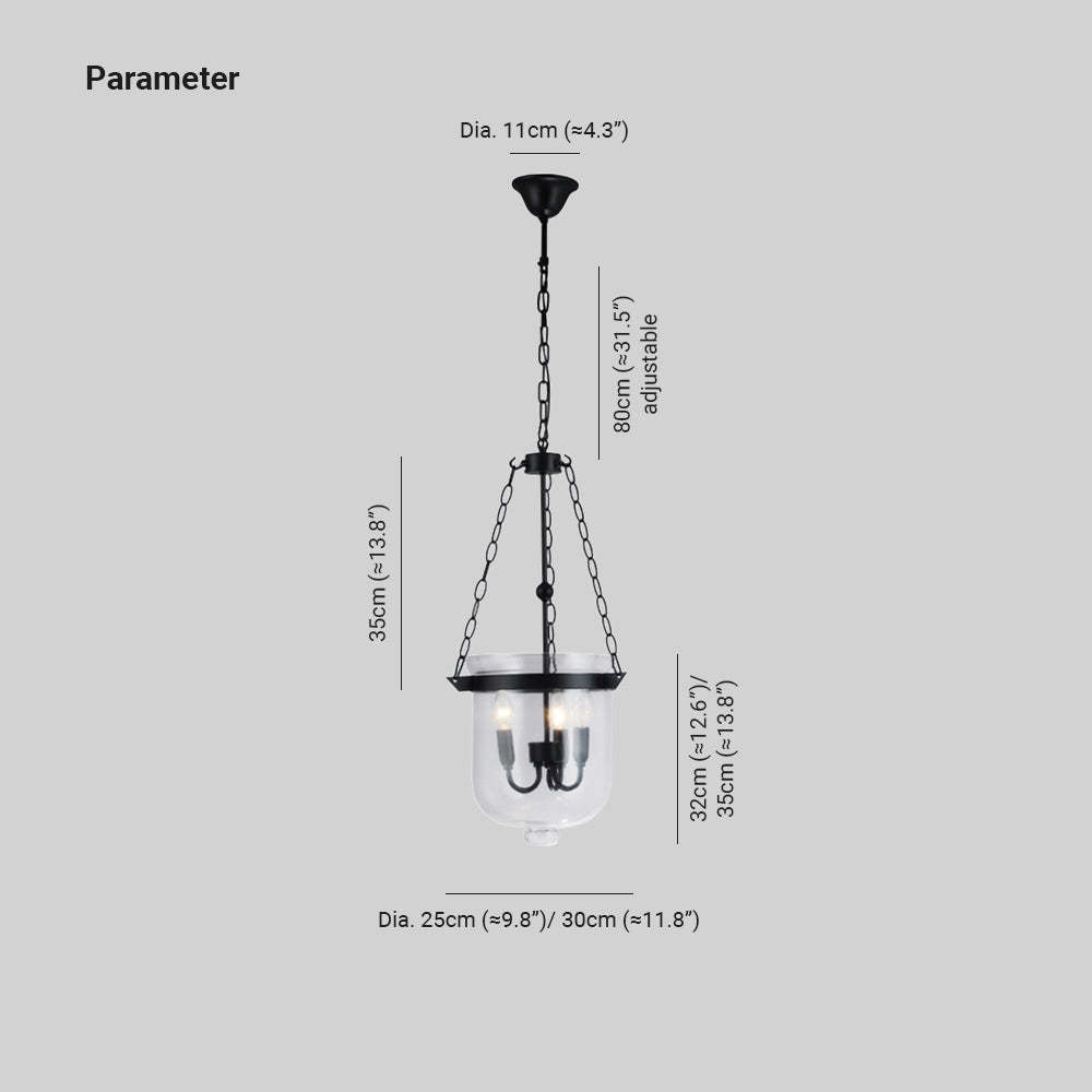 Alessio Industrial Pendant Light Dimensions