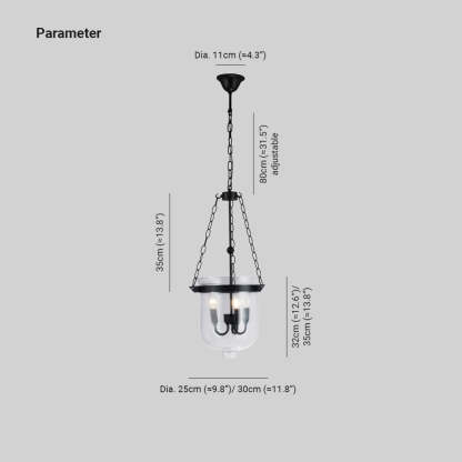 Alessio Industrial Pendant Light Dimensions