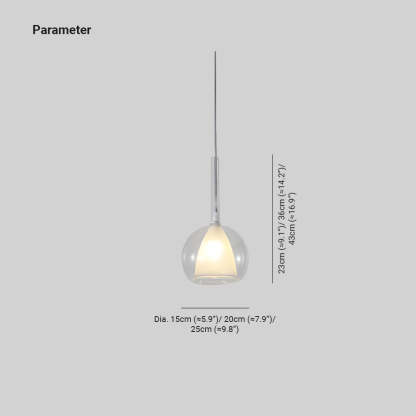 Hailie LED Pendant Light Dimensions