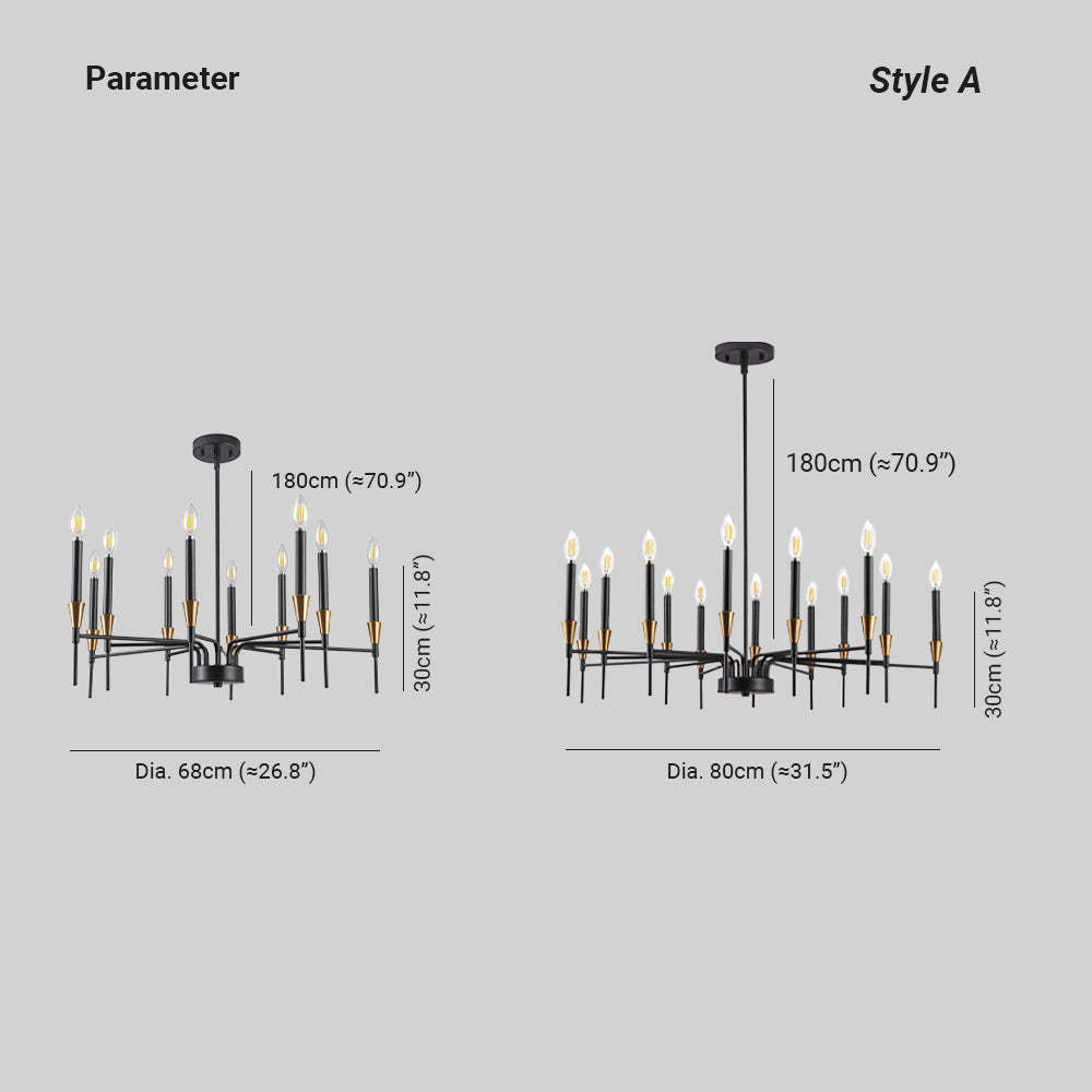 Silva Pendant Light Dimensions - Style A