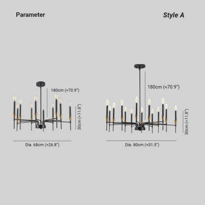Silva Pendant Light Dimensions - Style A