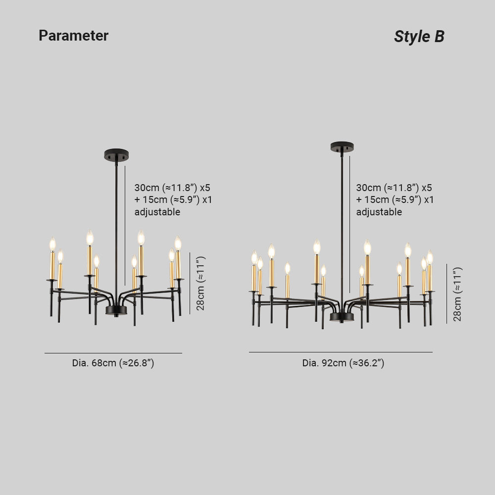 Silva Pendant Light Dimensions - Style B