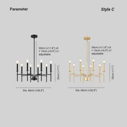Silva Pendant Light - Style C Dimensions