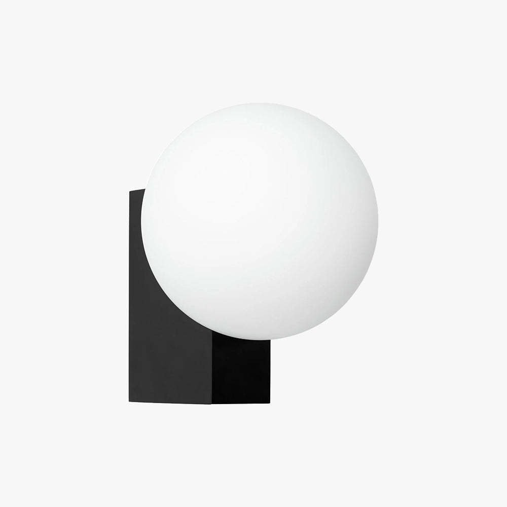 Valentina Minimalist Wall Lamp - White Globe and Black Base
