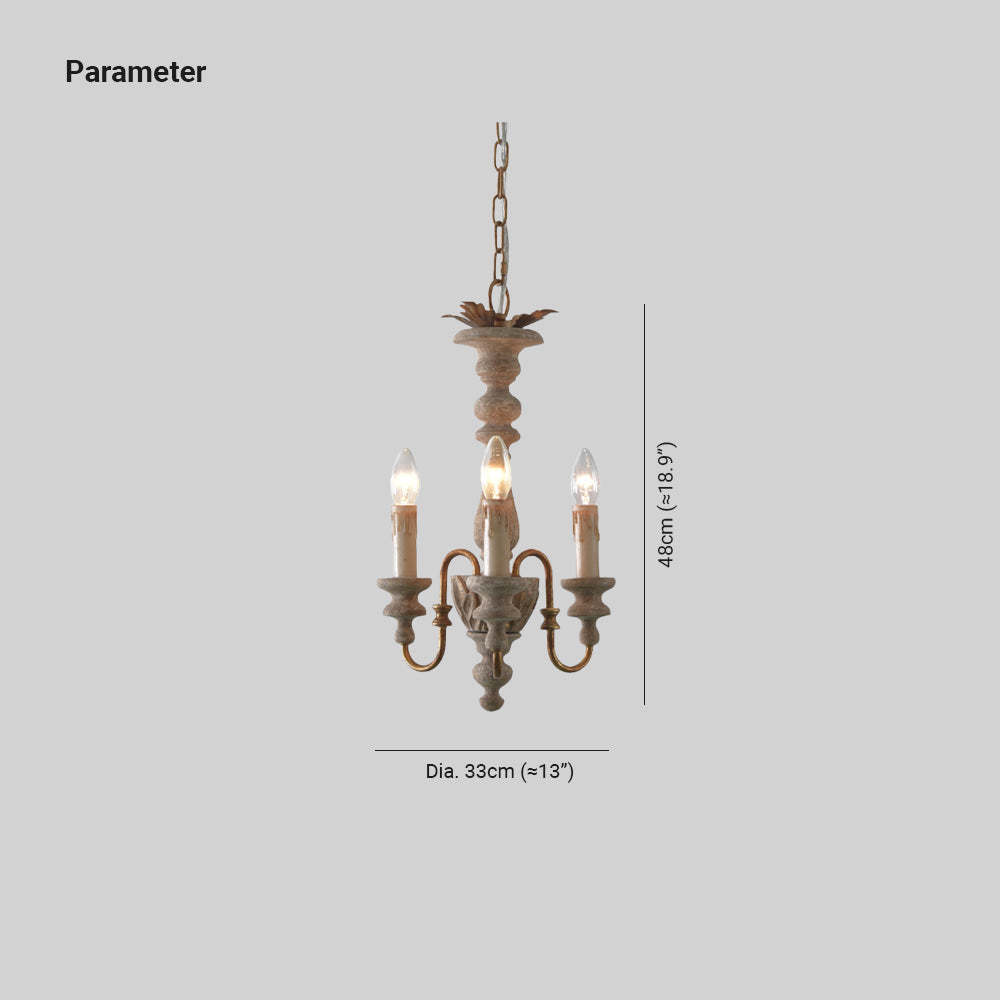 Alessio Rustic French Wood Chandelier dimensions
