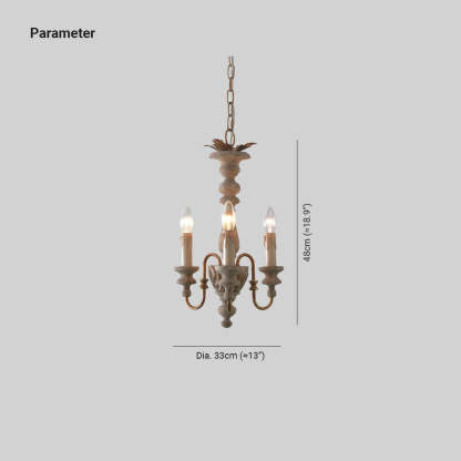 Alessio Rustic French Wood Chandelier dimensions