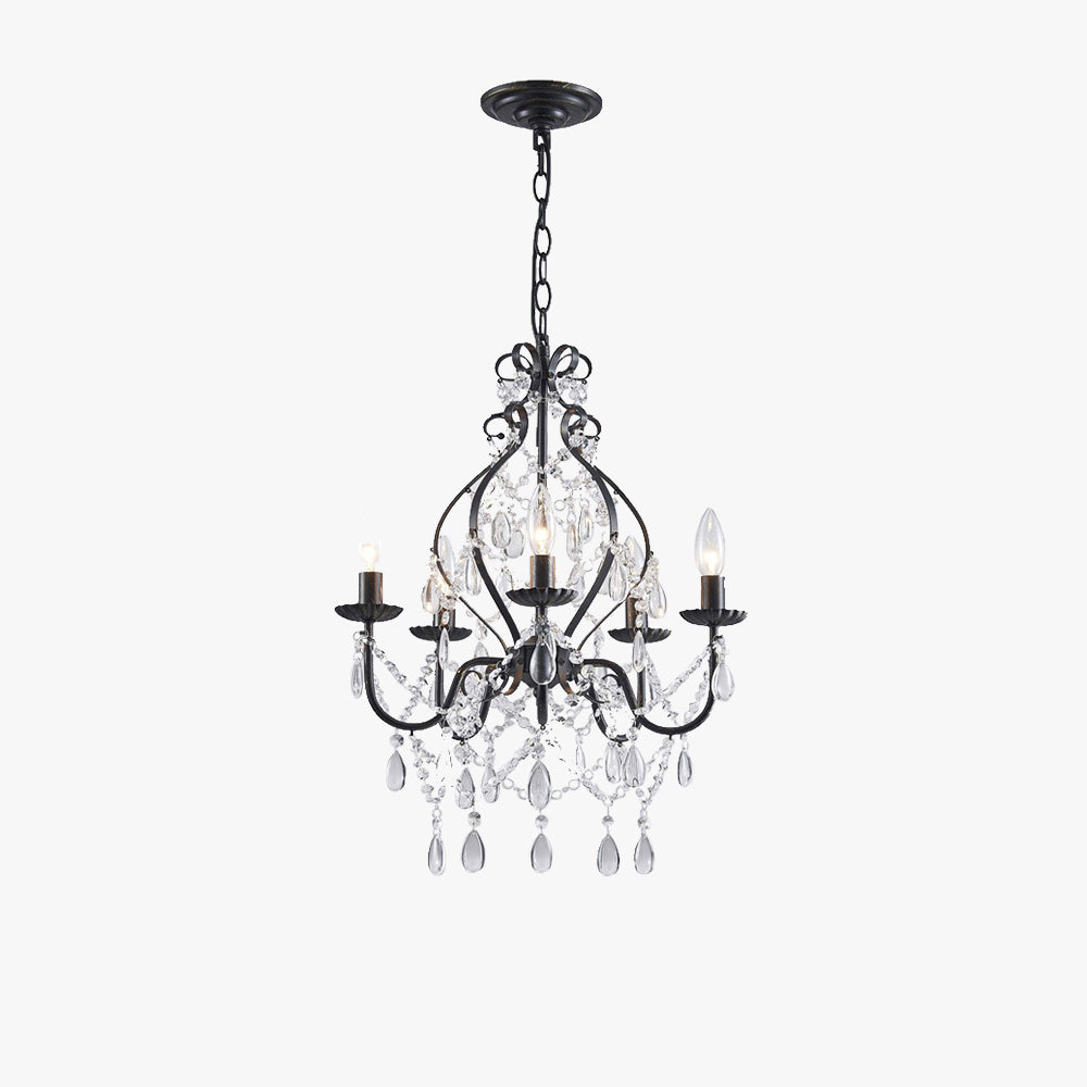 Black Silva Crystal Chandelier for Restaurant or Dining Room