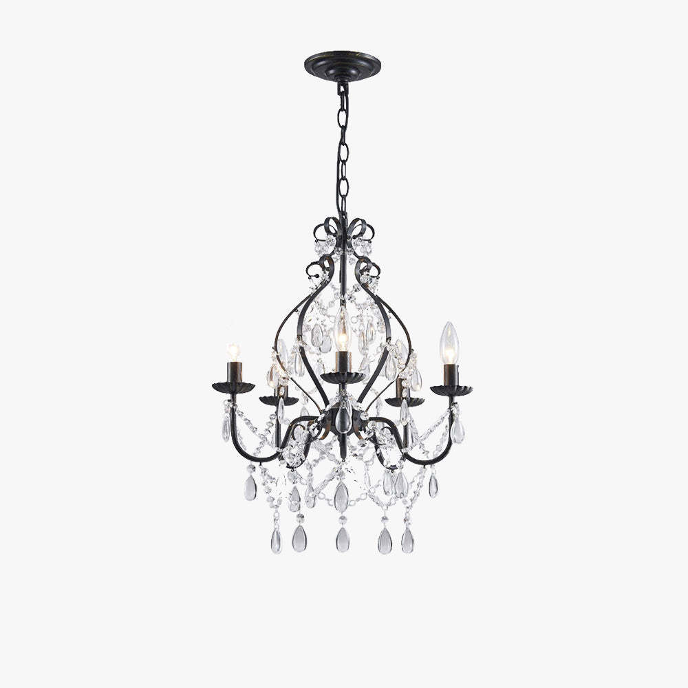 Black Silva Crystal Chandelier for Restaurant or Dining Room