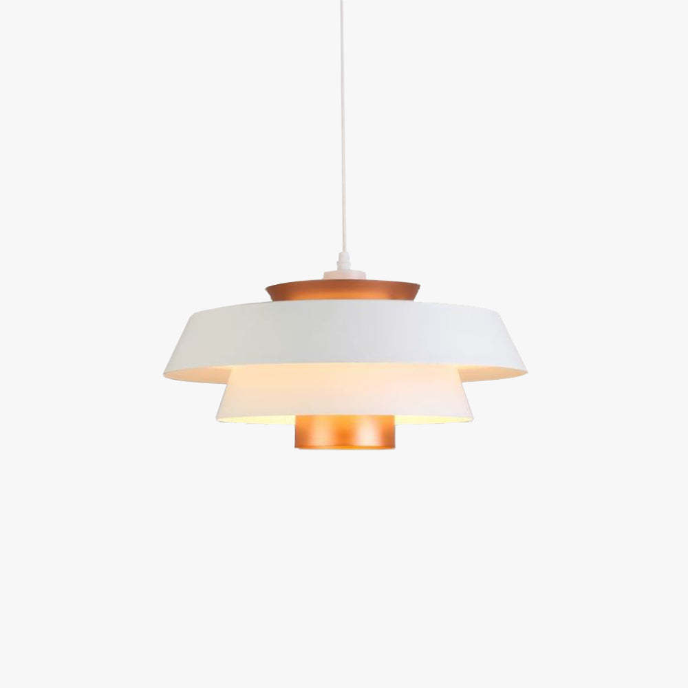 Hailie Nordic Metal Pendant Light, White and Copper Finish
