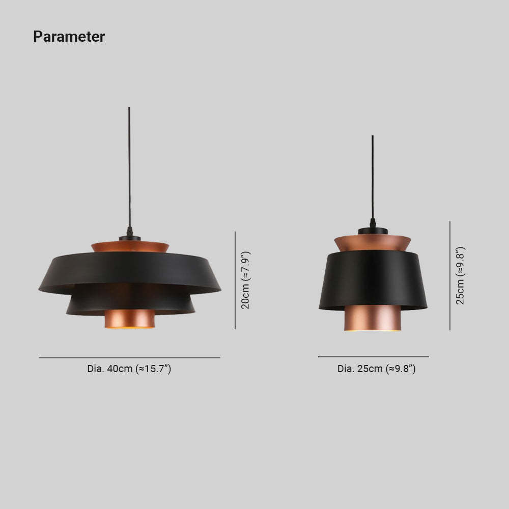 Hailie Nordic Pendant Light Dimensions - Dia. 40cm and 25cm