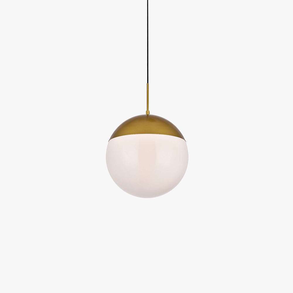 Hallie Modern Pendant Light - Gold and White Ball