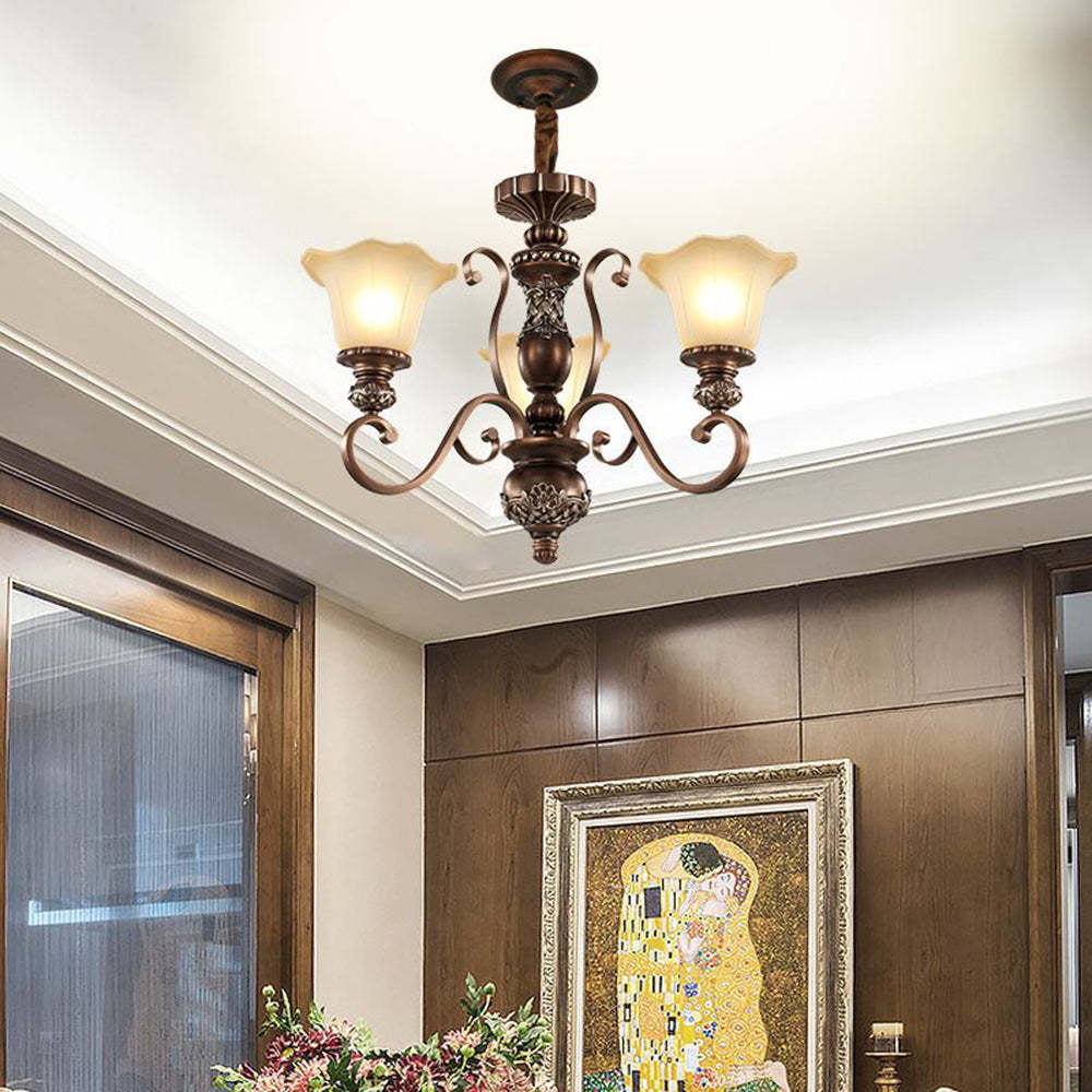 Lily Retro Flower Pendant Light in a cozy room