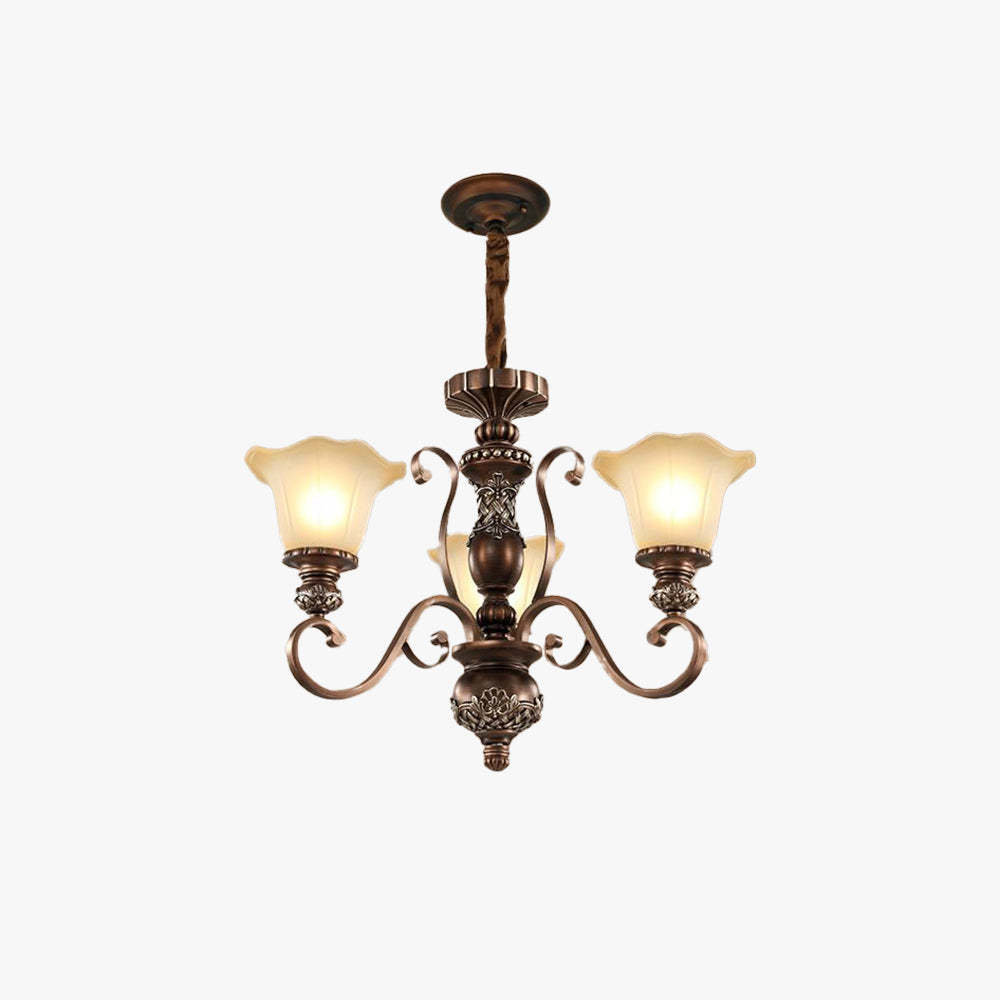 Lily Retro Flower Pendant Light with metal and glass