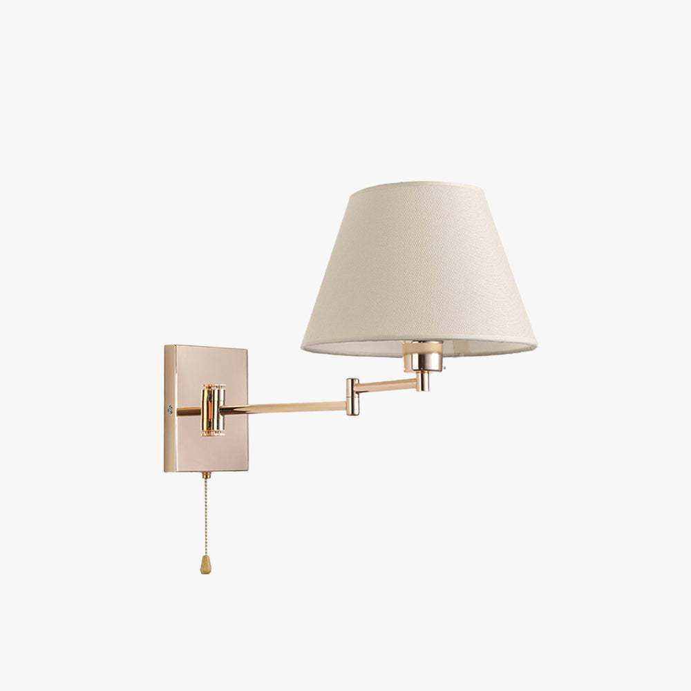 Brady Wall Lamp with Gold Metal and Fabric Shade