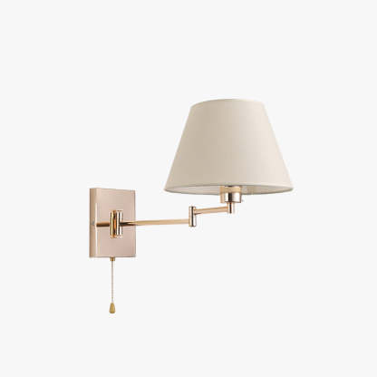 Brady Wall Lamp with Gold Metal and Fabric Shade