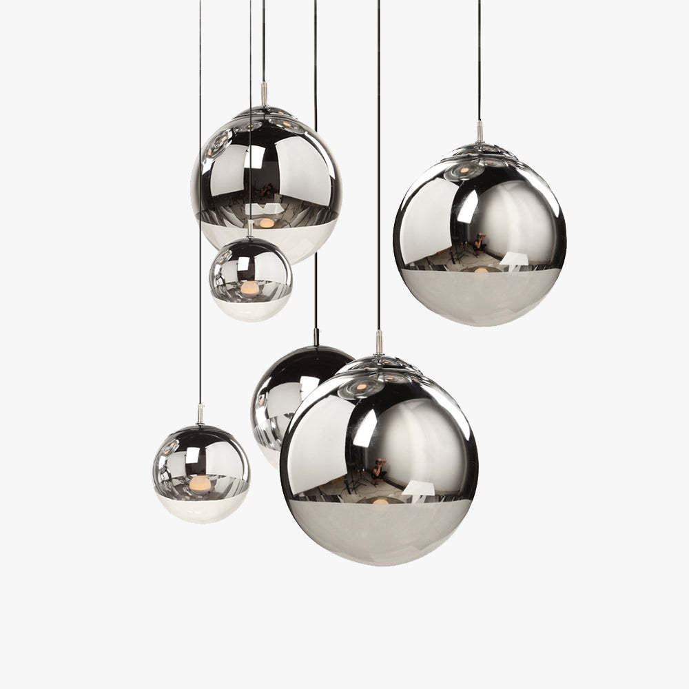 Hailie Industrial Round Metal Glass Pendant Light - Modern pendant lighting