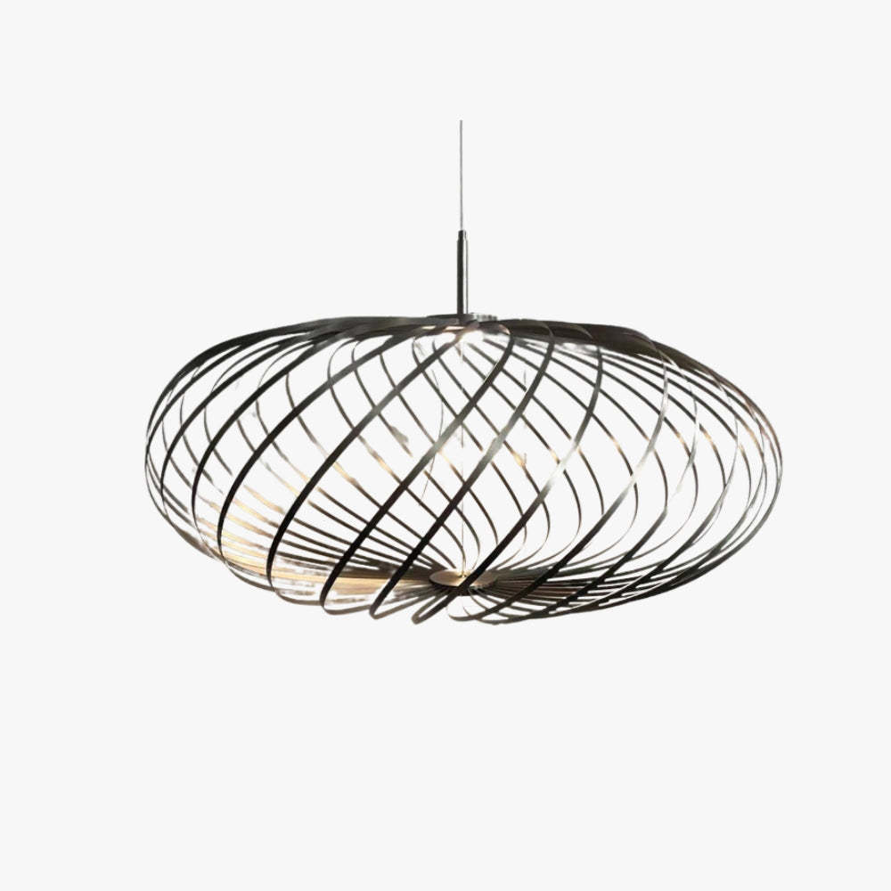 Quinn Industrial Hollow Metal Pendant Light in Silver, Modern Living Room Lighting