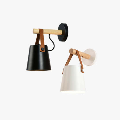 Alessio Modern Wall Lamp - Metal and Wood Bedroom Lighting