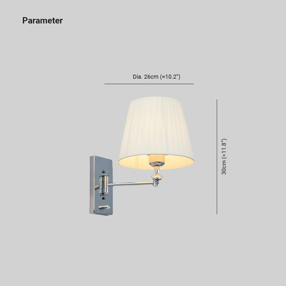 Renée Modern Wall Lamp Dimensions, Metal and Fabric