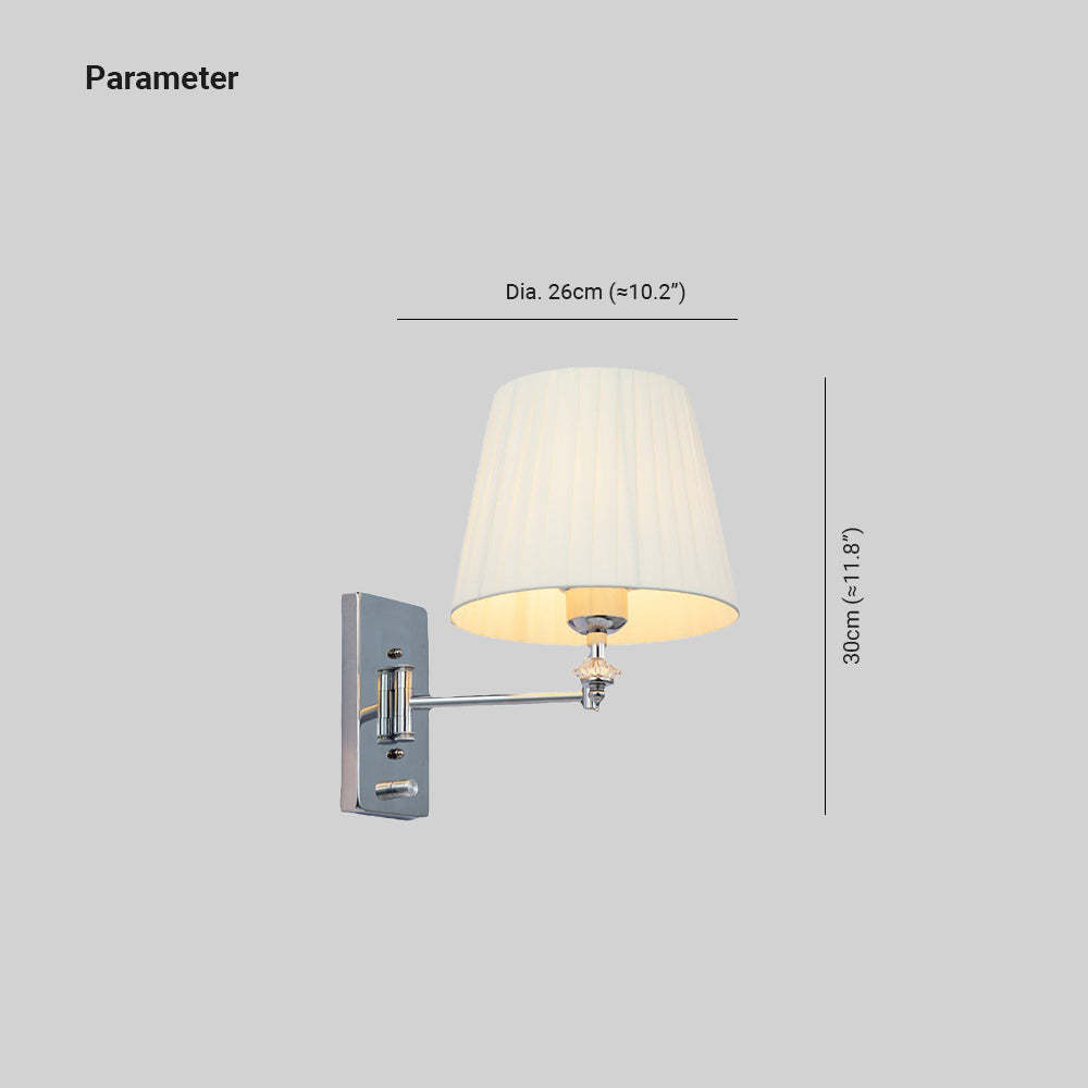 Renée Modern Wall Lamp Dimensions, Metal and Fabric