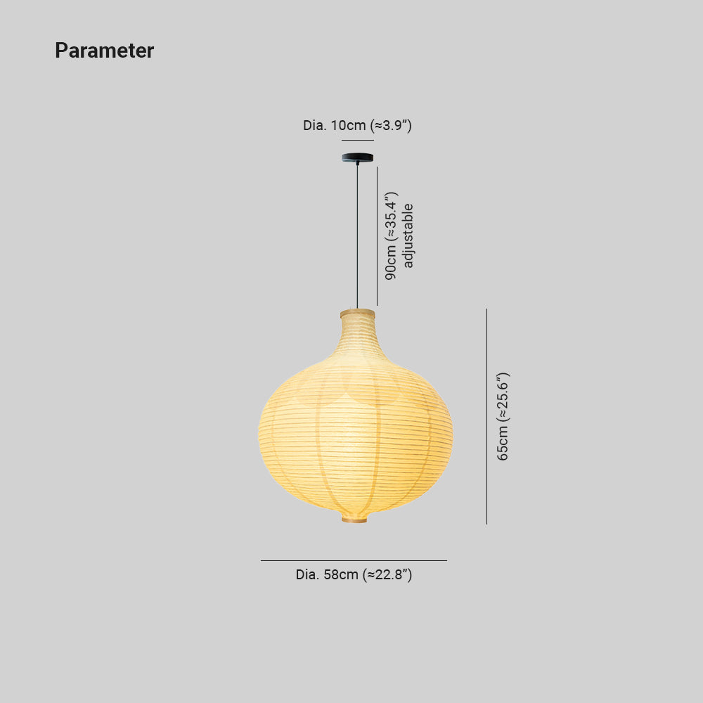 Ritta Japanese Design Pendant Light - Size and Parameter
