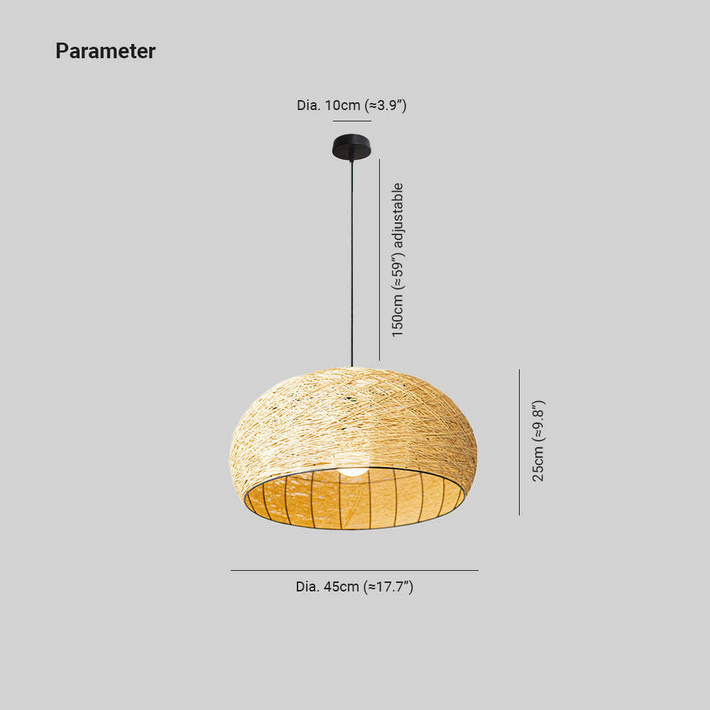 Ritta Birds Nest Pendant Light dimensions: Dia. 45cm, 10cm; 150cm adjustable, 25cm